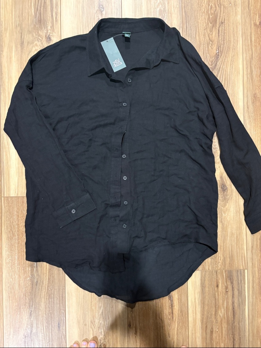 Black button up swim cover up